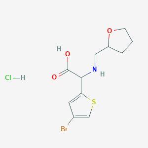 2-(4-Bromothiophen-2-yl)-2-[(oxolan-2-ylmethyl)amino]acetic acid hydrochloride