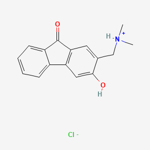 molecular formula C16H16ClNO2 B13744494 2-(Dimethylamino)methyl-3-hydroxyfluoren-9-one hydrochloride CAS No. 42839-80-5