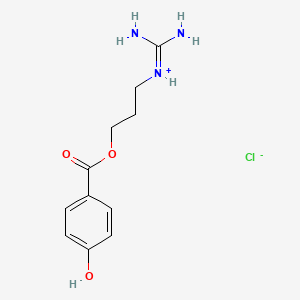 molecular formula C11H16ClN3O3 B13744515 3-(p-Hydroxy-benzoyloxy)propylguanidine hydrochloride CAS No. 19623-22-4