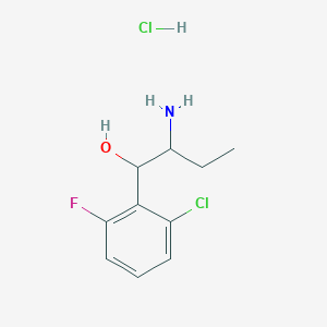 molecular formula C10H14Cl2FNO B1374452 2-Amino-1-(2-chloro-6-fluorophenyl)butan-1-ol hydrochloride CAS No. 1354950-87-0