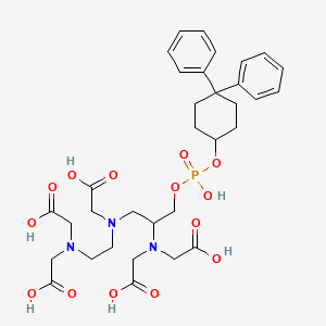 molecular formula C33H44N3O14P B13744588 2-[[2-[Bis(carboxymethyl)amino]-3-[(4,4-diphenylcyclohexyl)oxy-hydroxyphosphoryl]oxypropyl]-[2-[bis(carboxymethyl)amino]ethyl]amino]acetic acid CAS No. 1070874-18-8