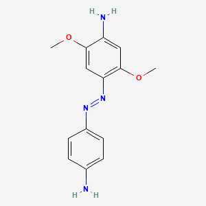 molecular formula C14H16N4O2 B13744590 4-[(E)-(4-Aminophenyl)diazenyl]-2,5-dimethoxyaniline CAS No. 43152-01-8