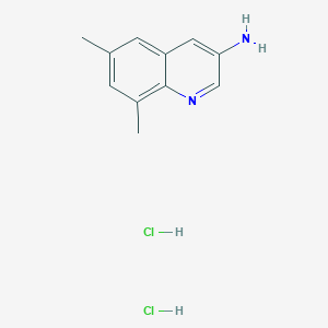 molecular formula C11H14Cl2N2 B13744615 3-Amino-6,8-dimethylquinoline dihydrochloride 