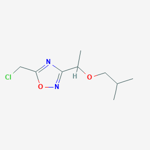 B1374463 5-(Chloromethyl)-3-[1-(2-methylpropoxy)ethyl]-1,2,4-oxadiazole CAS No. 1354949-51-1