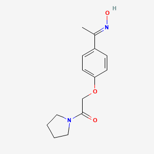 molecular formula C14H18N2O3 B13744643 4'-Pyrrolidinylcarbonylmethoxyacetophenone oxime CAS No. 36158-32-4