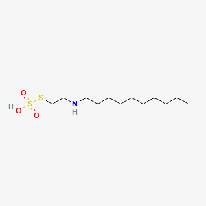 molecular formula C12H27NO3S2 B13744672 n-Decylaminoethanethiosulfuric acid CAS No. 3752-51-0