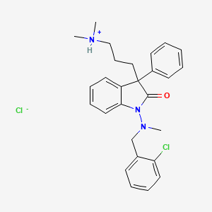 2-Indolinone, 1-((o-chlorobenzyl)methylamino)-3-(3-(dimethylamino)propyl)-3-phenyl-, monohydrochloride