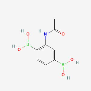 molecular formula C8H11B2NO5 B13744711 Acetanilide, 2',5'-diborono- CAS No. 101651-68-7