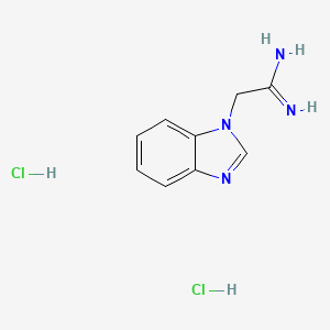 molecular formula C9H12Cl2N4 B1374472 2-(1H-1,3-benzodiazol-1-yl)ethanimidamide dihydrochloride CAS No. 1354962-94-9