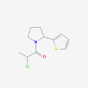 molecular formula C11H14ClNOS B1374477 2-氯-1-[2-(噻吩-2-基)吡咯烷-1-基]丙انون CAS No. 1178817-96-3