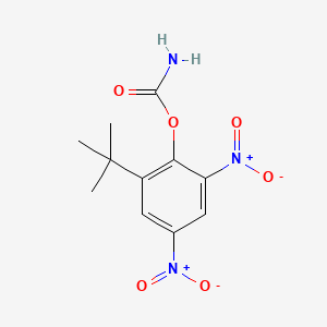 molecular formula C11H13N3O6 B13744777 2-tert-Butyl-4,6-dinitrophenol carbamate CAS No. 13268-96-7