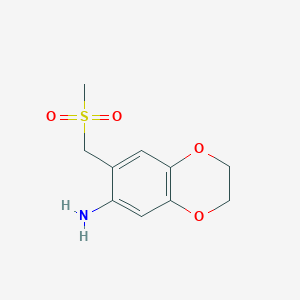 molecular formula C10H13NO4S B1374478 7-(甲磺酰甲基)-2,3-二氢-1,4-苯并二噁杂环-6-胺 CAS No. 1183631-56-2