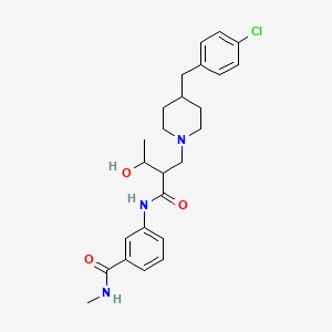 molecular formula C25H32ClN3O3 B13744788 3-[[2-[[4-[(4-chlorophenyl)methyl]piperidin-1-yl]methyl]-3-hydroxybutanoyl]amino]-N-methylbenzamide 