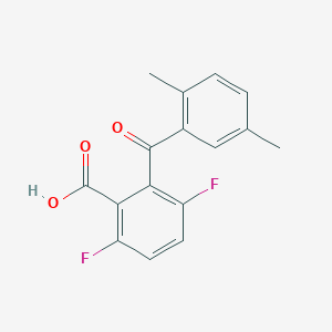 molecular formula C16H12F2O3 B13744862 2-(2,5-Dimethylbenzoyl)-3,6-difluorobenzoic acid 