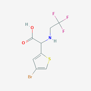 B1374487 2-(4-Bromothiophen-2-yl)-2-[(2,2,2-trifluoroethyl)amino]acetic acid CAS No. 1250603-22-5