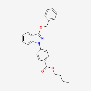 molecular formula C25H24N2O3 B13744892 butyl 4-(3-phenylmethoxyindazol-1-yl)benzoate CAS No. 28570-58-3