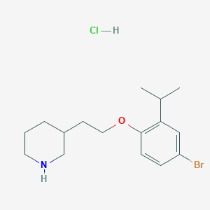 B1374491 3-[2-(4-Bromo-2-isopropylphenoxy)ethyl]piperidine hydrochloride CAS No. 1219964-42-7