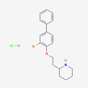 B1374492 2-{2-[(3-Bromo[1,1'-biphenyl]-4-yl)oxy]-ethyl}piperidine hydrochloride CAS No. 1219961-13-3