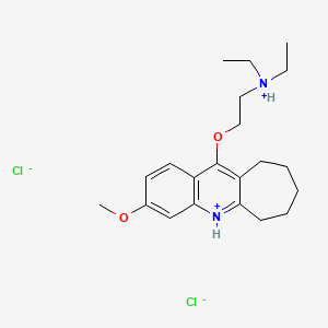 molecular formula C21H32Cl2N2O2 B13744922 11-(2-(Diethylamino)ethoxy)-7,8,9,10-tetrahydro-3-methoxy-6H-cyclohepta(b)quinoline 2HCl CAS No. 18833-61-9