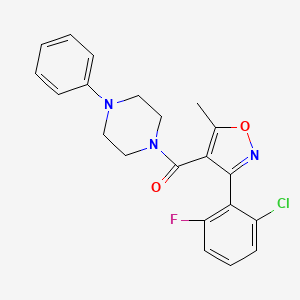 molecular formula C21H19ClFN3O2 B13744928 [3-(2-Chloro-6-fluorophenyl)-5-methyl-4-isoxazolyl](4-phenyl-1-piperazinyl)-methanone 