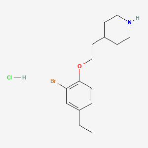 B1374495 2-Bromo-4-ethylphenyl 2-(4-piperidinyl)ethyl-ether hydrochloride CAS No. 1219964-58-5