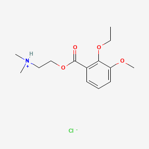 molecular formula C14H22ClNO4 B13744970 Benzoic acid, 2-ethoxy-3-methoxy-, 2-(dimethylamino)ethyl ester, hydrochloride CAS No. 23958-98-7