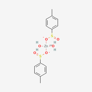 molecular formula C14H18O6S2Zn B13744998 zinc;4-methylbenzenesulfinate;dihydrate 