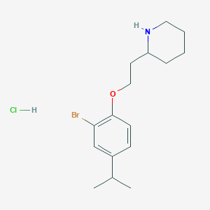 B1374501 2-[2-(2-Bromo-4-isopropylphenoxy)ethyl]piperidine hydrochloride CAS No. 1219956-88-3