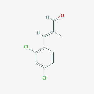 molecular formula C10H8Cl2O B13745020 3-(2,4-Dichlorophenyl)-2-methyl-2-Propenal 