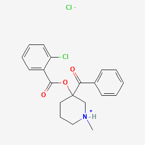 (+-)-1-Methyl-3-benzoyl-3-(o-chlorobenzoyloxy)piperidine hydrochloride