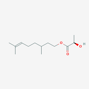 molecular formula C13H24O3 B13745063 3,7-Dimethyloct-6-en-1-yl (2R)-2-hydroxypropanoate CAS No. 211238-85-6