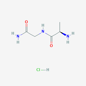 molecular formula C5H12ClN3O2 B13745070 H-D-Ala-gly-NH2 hcl 