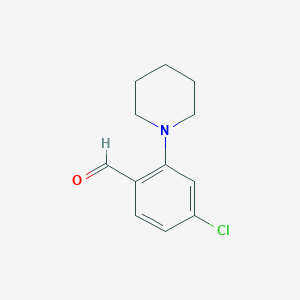 molecular formula C12H14ClNO B13745095 4-Chloro-2-(piperidin-1-yl)benzaldehyde 