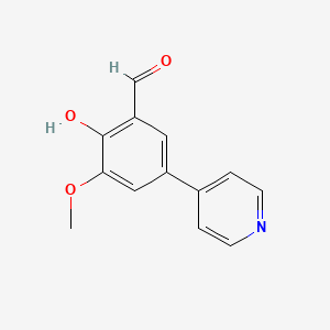 2-Hydroxy-3-methoxy-5-(pyridin-4-yl)benzaldehyde