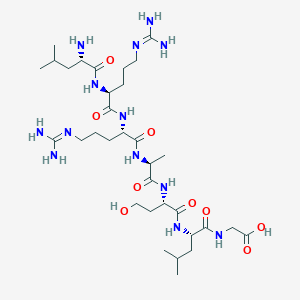 molecular formula C33H63N13O9 B13745171 Leu-Arg-Arg-Ala-Hse-Leu-Gly 