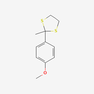 molecular formula C11H14OS2 B13745206 1,3-DITHIOLANE, 2-(p-METHOXYPHENYL)-2-METHYL- CAS No. 41159-07-3