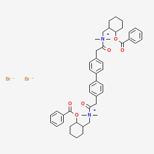 (2-Benzoyloxycyclohexyl)methyl-[2-[4-[4-[2-[(2-benzoyloxycyclohexyl)methyl-dimethylazaniumyl]-2-oxoethyl]phenyl]phenyl]acetyl]-dimethylazanium;dibromide