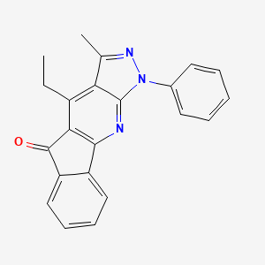 molecular formula C22H17N3O B13745250 4-Ethyl-3-methyl-1-phenyl-1H-indeno[1,2-b]pyrazolo[4,3-e]pyridin-5-one CAS No. 1016225-56-1