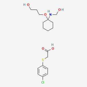 2-(4-chlorophenyl)sulfanylacetic acid;3-[1-(hydroxymethylamino)cyclohexyl]oxypropan-1-ol