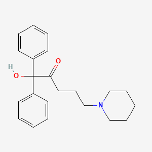 molecular formula C22H27NO2 B13745291 2-Pentanone, 1,1-diphenyl-1-hydroxy-5-piperidino- CAS No. 24860-78-4