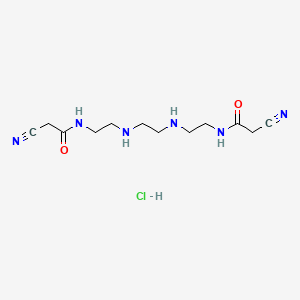 molecular formula C12H21ClN6O2 B13745311 Acetamide, N,N'-[1,2-ethanediylbis(imino-2,1-ethanediyl)]bis[2-cyano-, hydrochloride CAS No. 41608-81-5