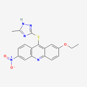 Acridine, 2-ethoxy-9-((5-methyl-1H-1,2,4-triazol-3-YL)thio)-6-nitro-