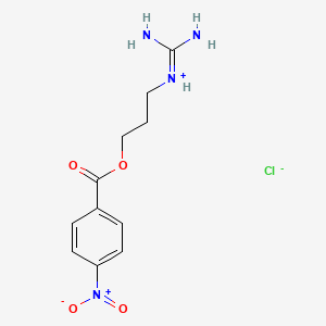 molecular formula C11H15ClN4O4 B13745359 3-(p-Nitro-benzoyloxy)propylguanidine hydrochloride CAS No. 19623-20-2