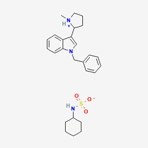 molecular formula C26H35N3O3S B13745397 1-Benzyl-3-(1-methyl-2-pyrrolidinyl)indole cyclohexanesulfamate CAS No. 20465-89-8