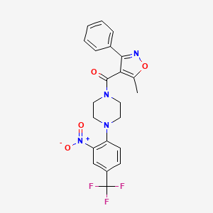 molecular formula C22H19F3N4O4 B13745402 (5-Methyl-3-phenyl-4-isoxazolyl)[4-[2-nitro-4-(trifluoromethyl)phenyl]-1-piperazinyl]-methanone 