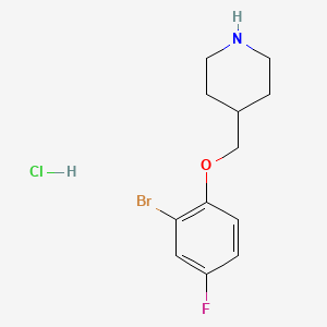 B1374543 4-[(2-Bromo-4-fluorophenoxy)methyl]piperidine hydrochloride CAS No. 1220019-27-1