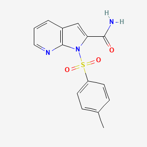 molecular formula C15H13N3O3S B13745448 1-(4-Methylbenzene-1-sulfonyl)-1H-pyrrolo[2,3-b]pyridine-2-carboxamide CAS No. 1245649-77-7