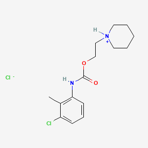 molecular formula C15H22Cl2N2O2 B13745481 2-piperidin-1-ium-1-ylethyl N-(3-chloro-2-methylphenyl)carbamate;chloride CAS No. 20224-18-4