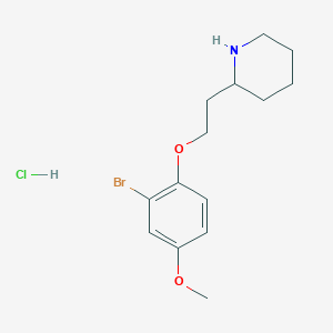 molecular formula C14H21BrClNO2 B1374549 2-[2-(2-溴-4-甲氧基苯氧基)乙基]哌啶盐酸盐 CAS No. 1220038-86-7
