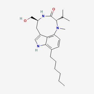 molecular formula C23H35N3O2 B13745508 Hexyl inolactam V CAS No. 121706-11-4